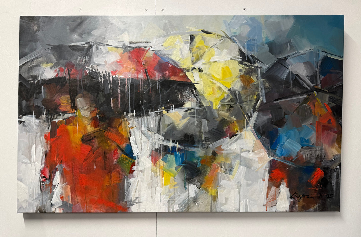 Umbrellas on a rainy day.